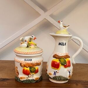 Vintage Japanese Milk & Sugar Set Cottagecore
